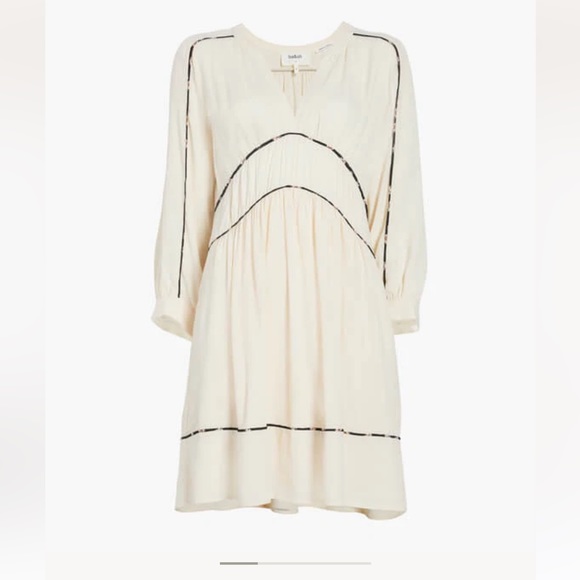 Ba&sh V-neck Franny Mini Dress size 3/L (fits like a M), color poudre EUC - Picture 4 of 10